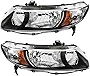 For Honda Civic Coupe Headlights Lamps Set 2010 2011 Halogen Driver and Passenger Side