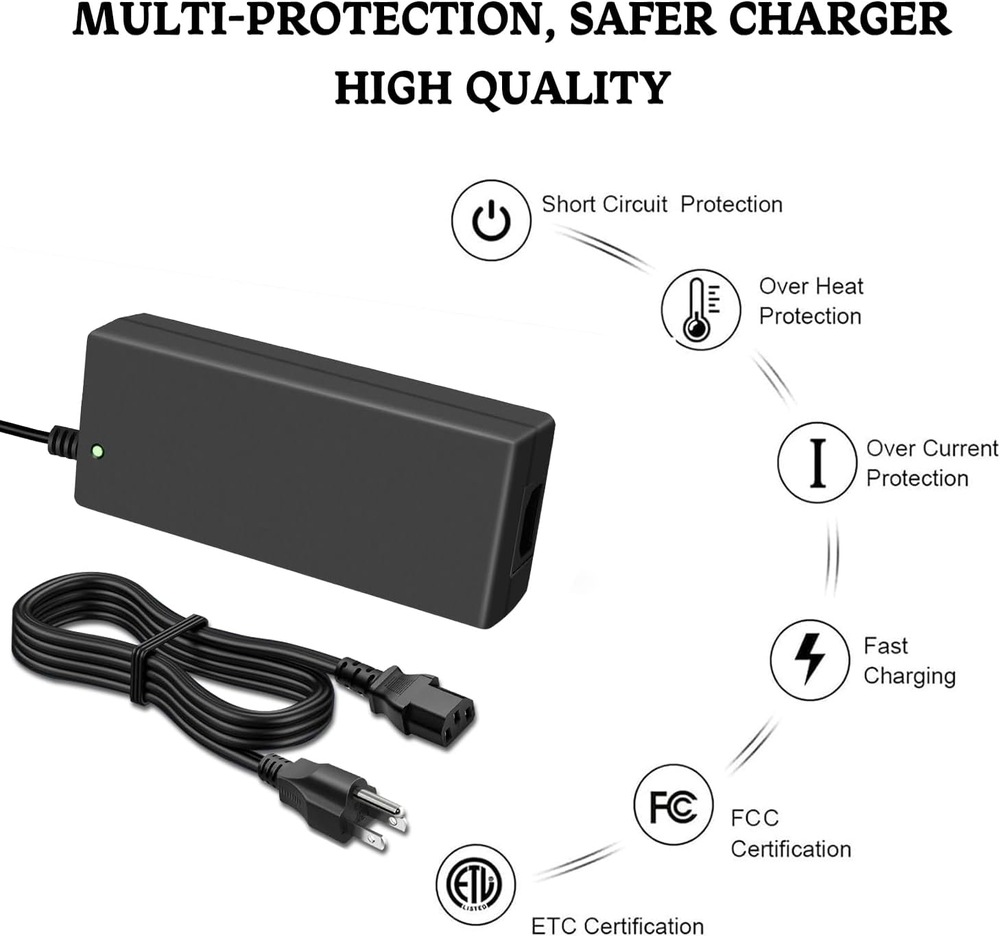 24V 6A AC/DC Adapter Compatible with Elegoo Saturn 4 Ultra 16K EL3D-4.0, Saturn 3 12K EL3D-3.0.1 10-Inch Monochrome LCD MSLA Photocuring Desktop Resin 3D Printer FY1502406000 120W Power Supply
