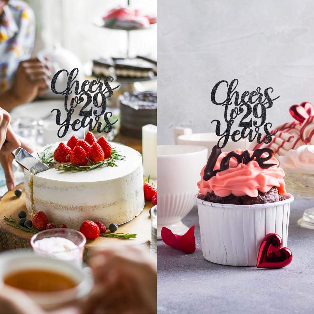 Decoración Para Tarta De Cumpleaños De Nivel 29 Para Hombres, 29 Años, Diseño De Videojuegos, Hecho A Mano, Papel Negro Con Purpurina