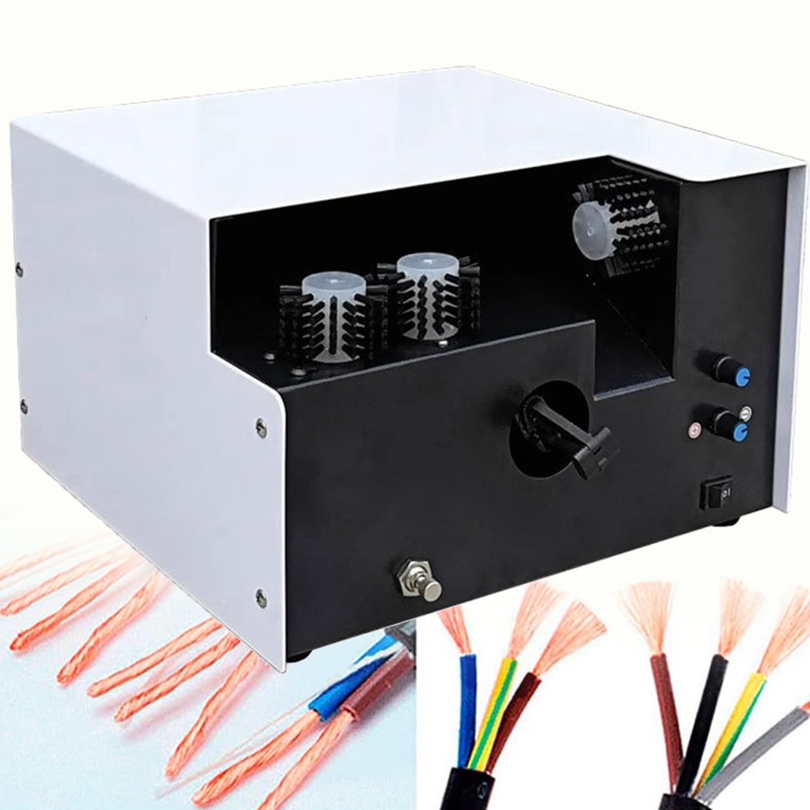 BITYCOW Multi-Function Automatic Wire Stripper Machine, 5-60mm Adjustable Stripping Length, Peeling Splitting Cutting Tool for Various Electrical Cables