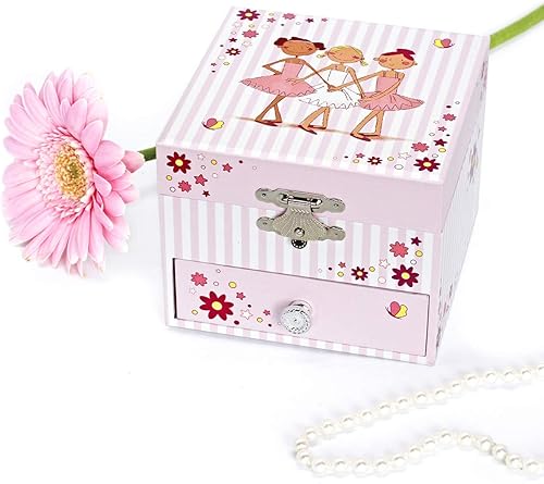 Miniatura 5 de Trousselier - Caja de cubeta musical fotoluminiscente - brilla en la oscuridad, Bailarina Rosa, Rosado