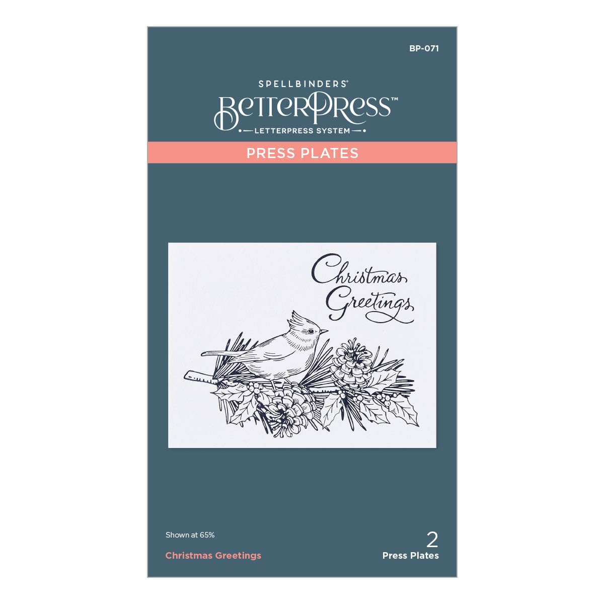 BetterPress Christmas Greetings plaque typographie Noël loisirs créatifs