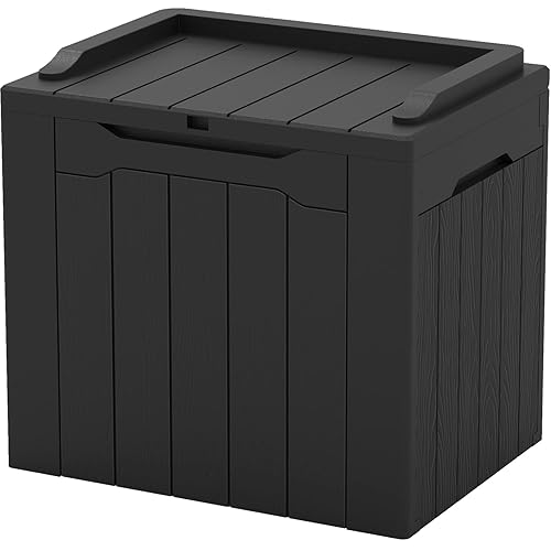 Caja de resina de 30 galones, caja de almacenamiento al aire libre para muebles de patio, entregas, suministros de piscina, impermeable y con