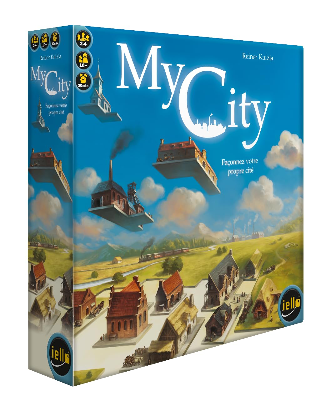 IELLO My City – Jeu de Société Legacy & Pose de Tuiles – Construisez Votre Ville en 24 Épisodes Évolutifs – Stratégie & Famille – 2-4 Joueurs | 30 Min | Dès 10 Ans