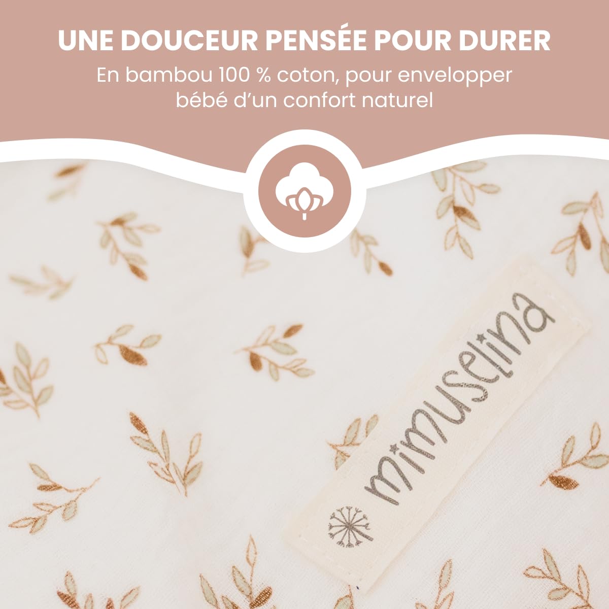 MIMUSELINA Nid d'ange Bebe Quatre Saisons | Couverture Bebe Été et Hiver | Convertible avec Garnissage Amovible | 100% Coton | Idéal pour Nacelle, Couffin et Poussette | Fabriqué en Espagne | Ecru