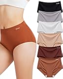 6 Pack Womens Underwear High Waisted Seamless Full Coverage Briefs No Show Ladies Panties (Regular & Plus Size)