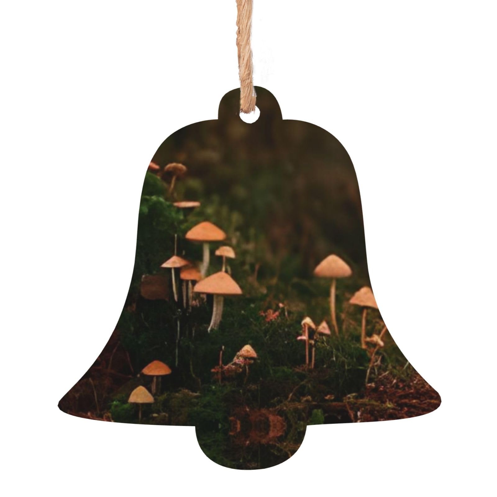 Wild Mushroom Christmas Wooden Ornaments Exquisite Handcrafted Wood Hanging Decor with Double-Sided Print, Perfect for Holiday Tree & Home Festive Decoration