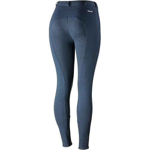 HORZE Active Women's Horse Riding Silicone Grip Full Seat Breeches | Midrise Waist with Front Pocket