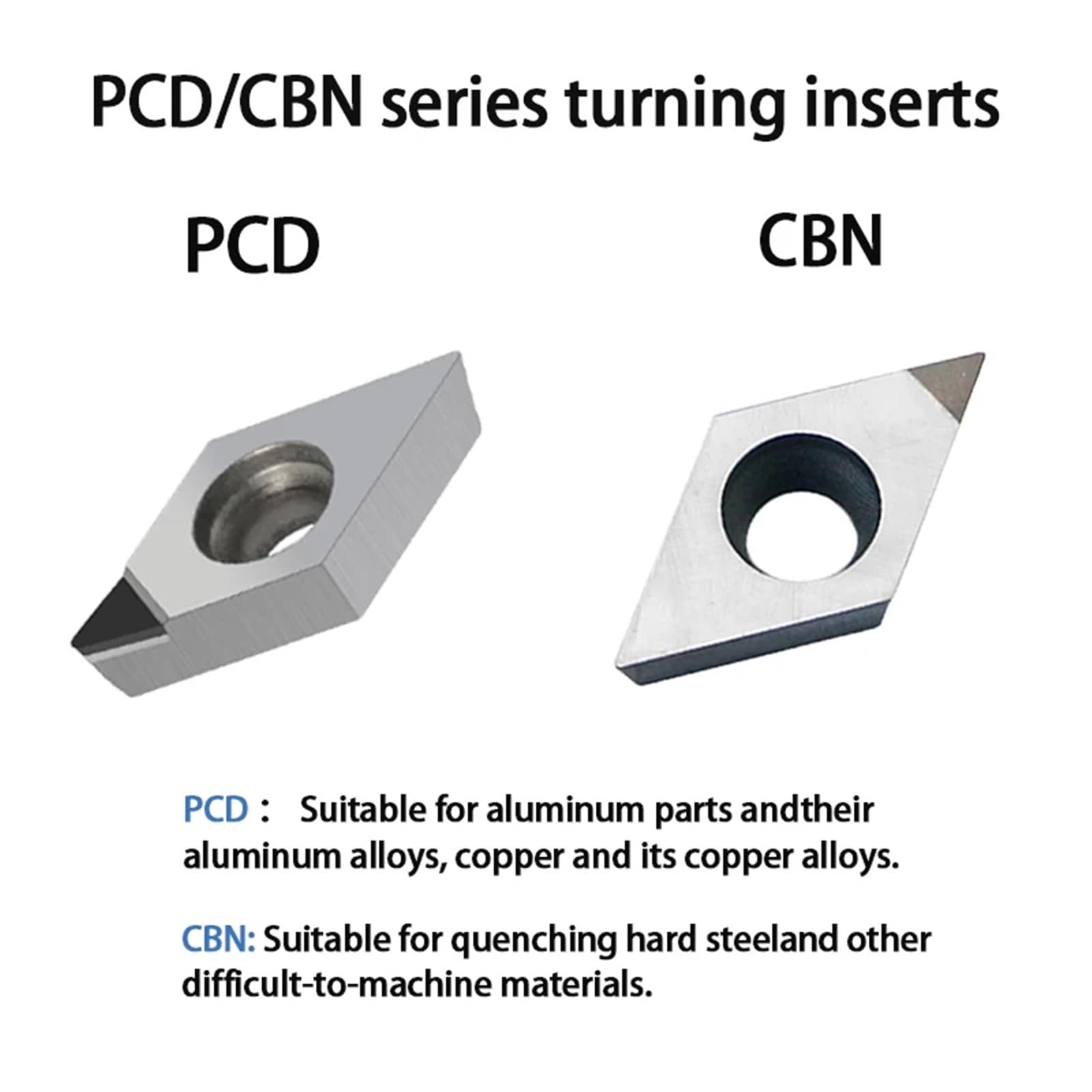 Utensili Diamantati CNC PCD CBN DCGT11T301 DCGT11T302 DCGT11T304 DCGT11T308 DCGT070201 DCGT070204 DCGT070208 Inserto(2pcs DCGT11T304-PCD)