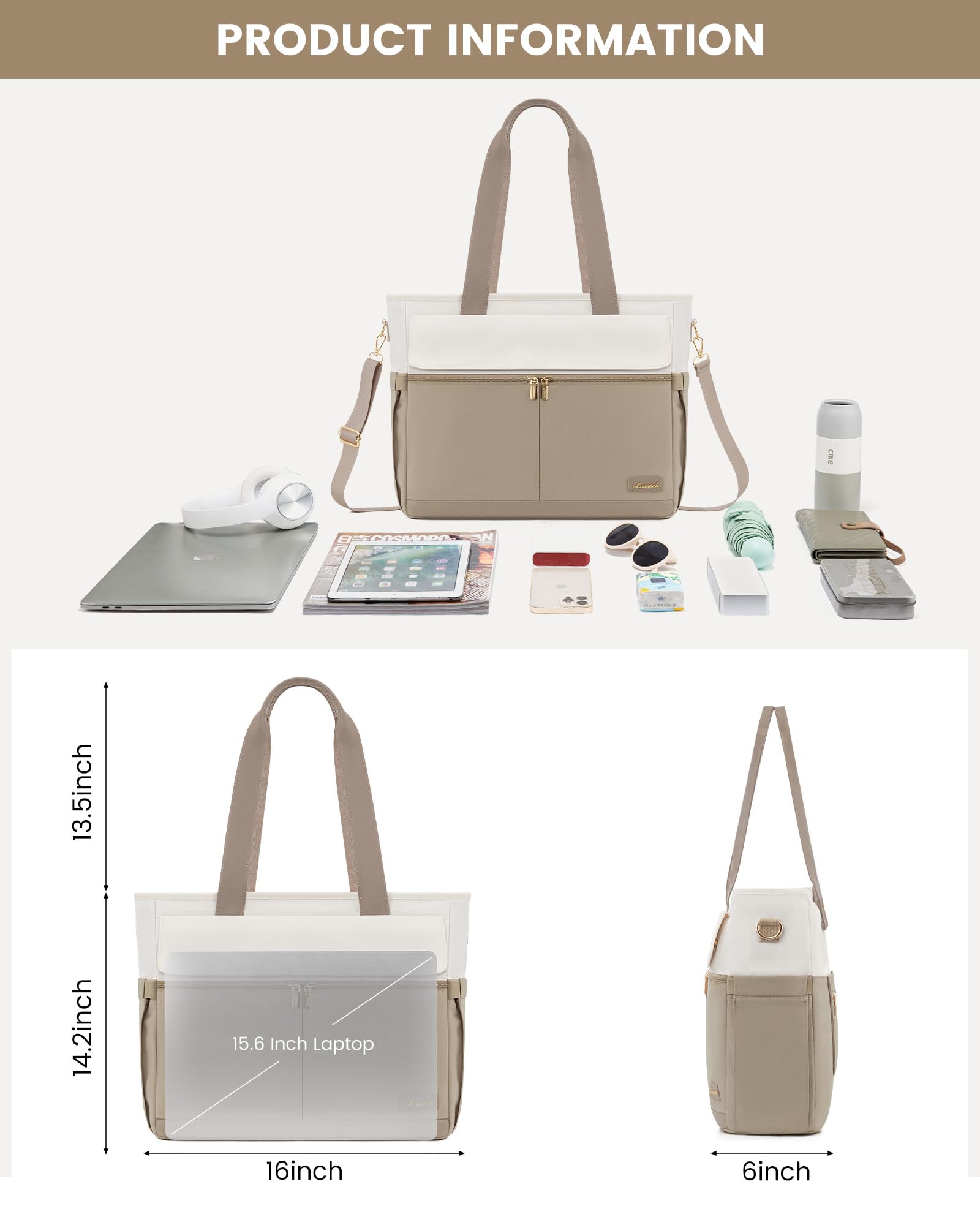 LOVEVOOK Borsa tote per laptop da donna