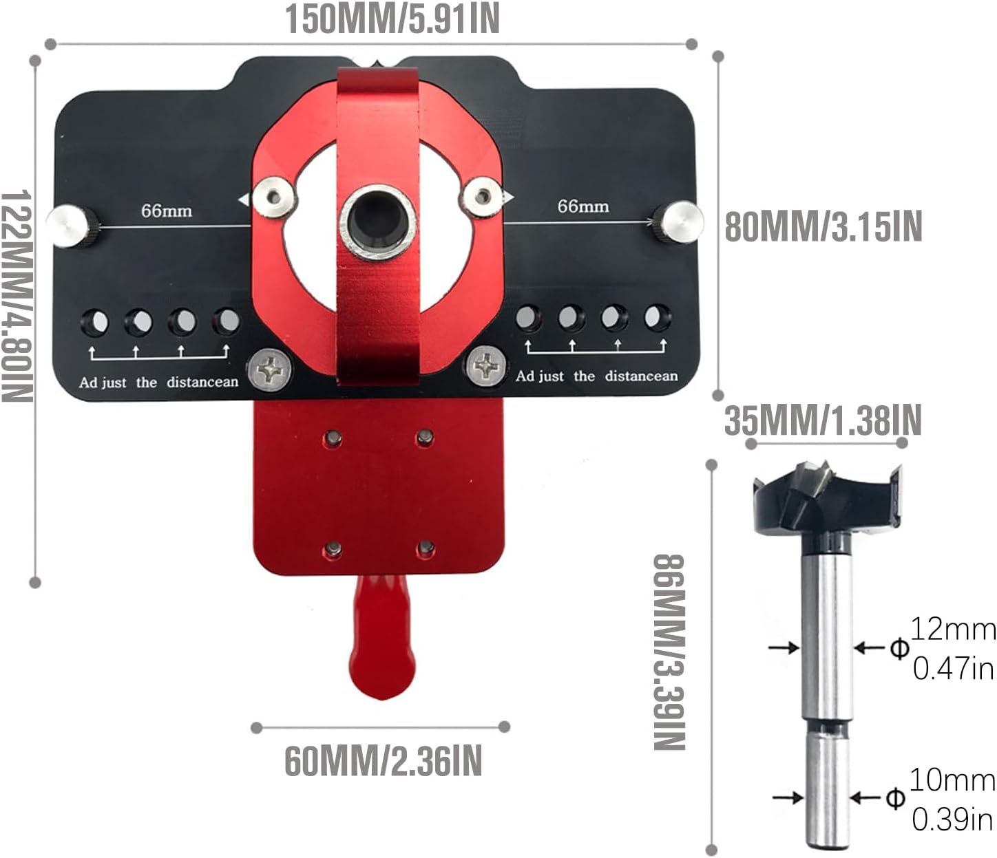 Hinge Mounting Tool Concealed Hinge Concealed Door Hinge with Quick Clamps Hinge Hole Drilling Guide Locator