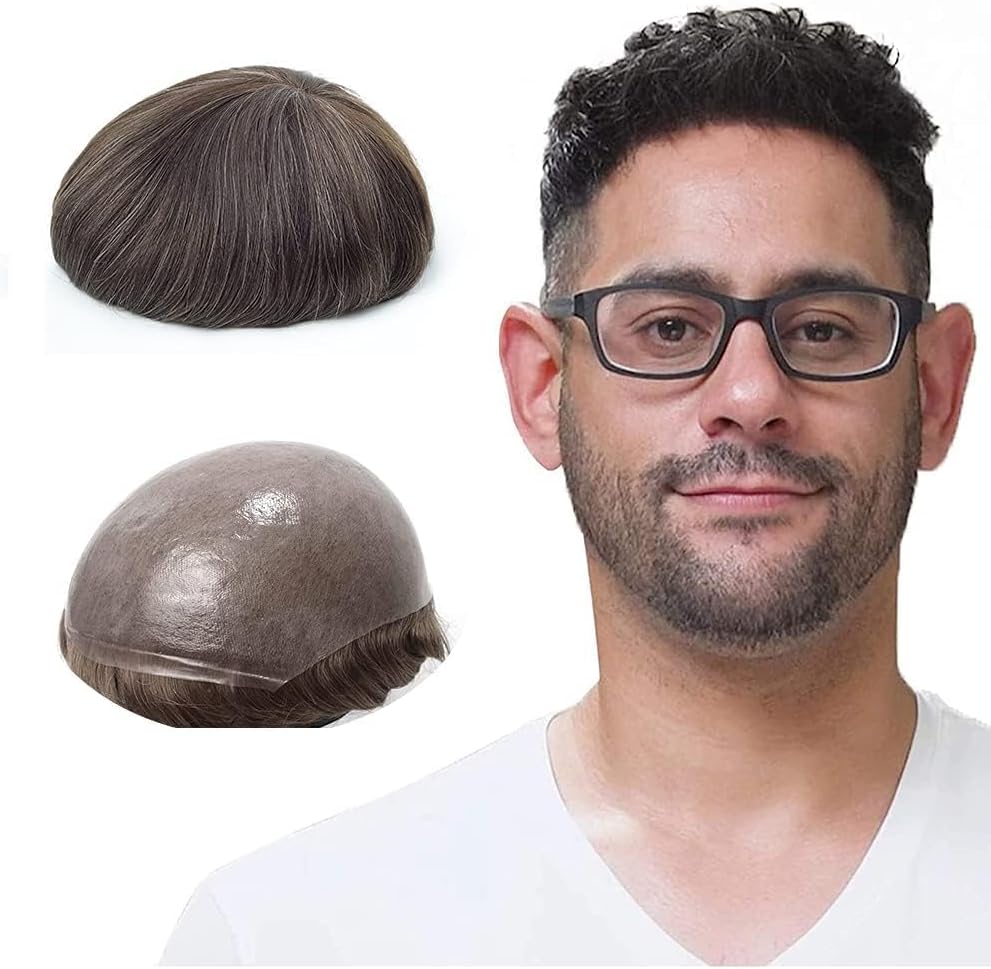 Lordhair Men's wig, reality toupee, 0.06 mm, all V-looped thin, hair style, naturally tight-fitting, elegant and beautiful