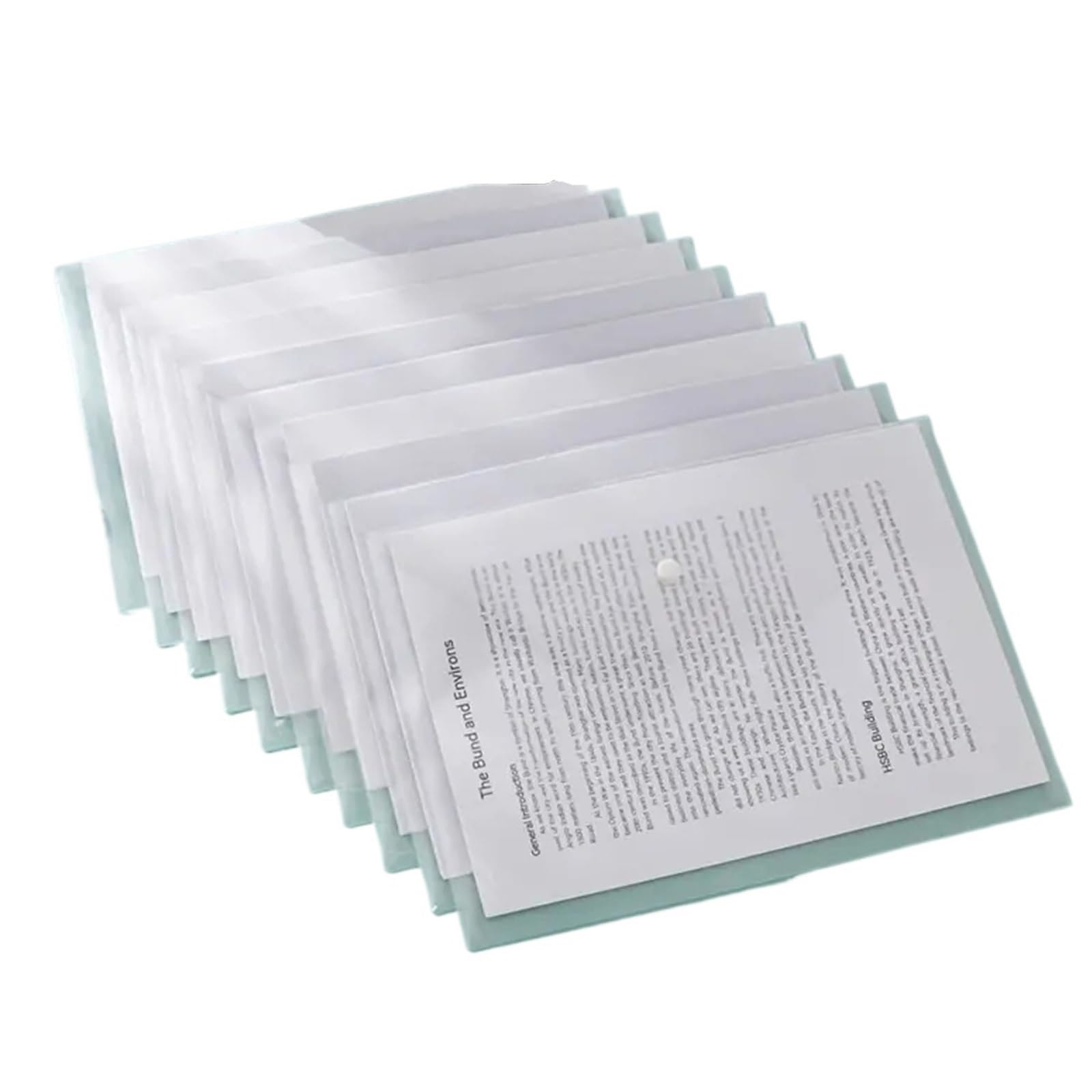 Przezroczysty folder z tworzywa sztucznego, Plastikowa teczka, przezroczysta, wielokolorowa z przyciskiem zatrzaskowym(Clear)