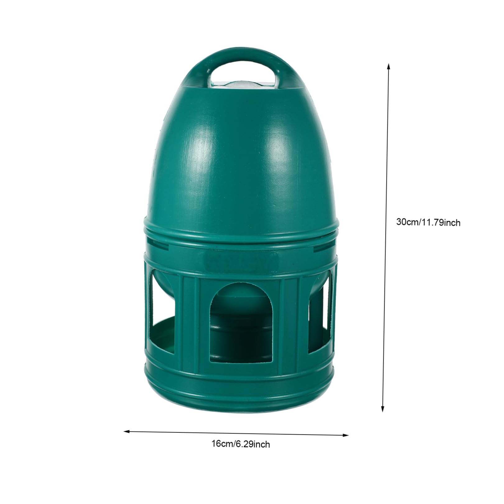 Bebedero para Pájaros Domésticos de Plástico Verde de 3l Diseño Redondo Portátil y Removible Adecuado para Tiendas de Mascotas y Zoológicos