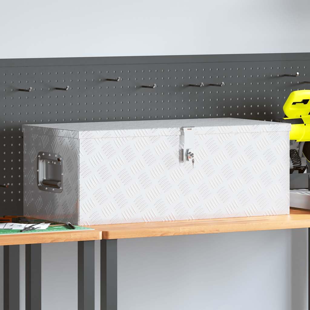 Genérico Caja de almacenaje de Aluminio Plateado 80x39x30 cm,Bricolaje,Accesorios de Bricolaje,Organización y Almacenamiento de Herramientas,Cajas de herramientas-152252