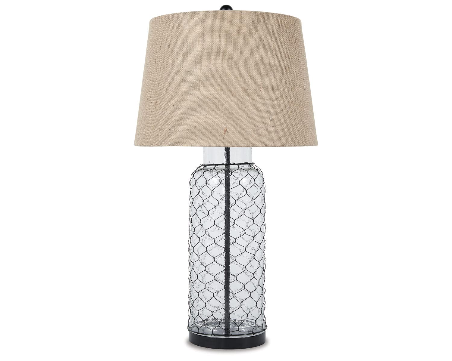 Signature Design by Ashley Sharmayne Casual 30.75" Clear Glass Table Lamp, Clear