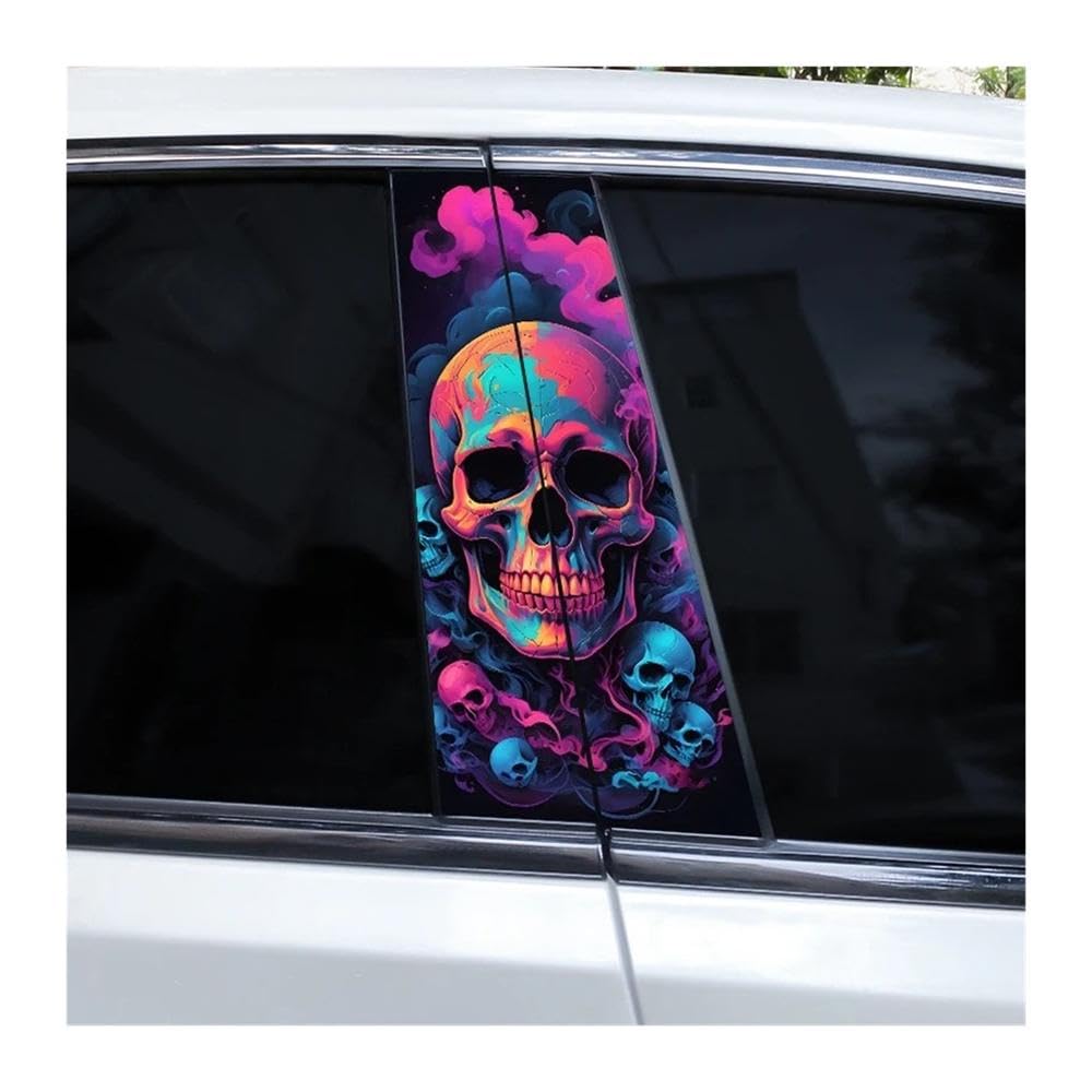 Bertdcx J Skull Car Window Pillar Sticker Door Vinyl Auto Parts(J)