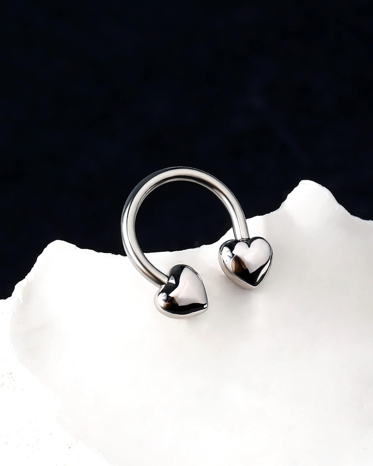 Jewseen 16G Septum Rings Heart Cartilage Earring Hoop 316L Stainless Steel Helix Earring Daith Earring Nose Ring Hoop Septum Piercing Jewelry for Women and Men - Image 4