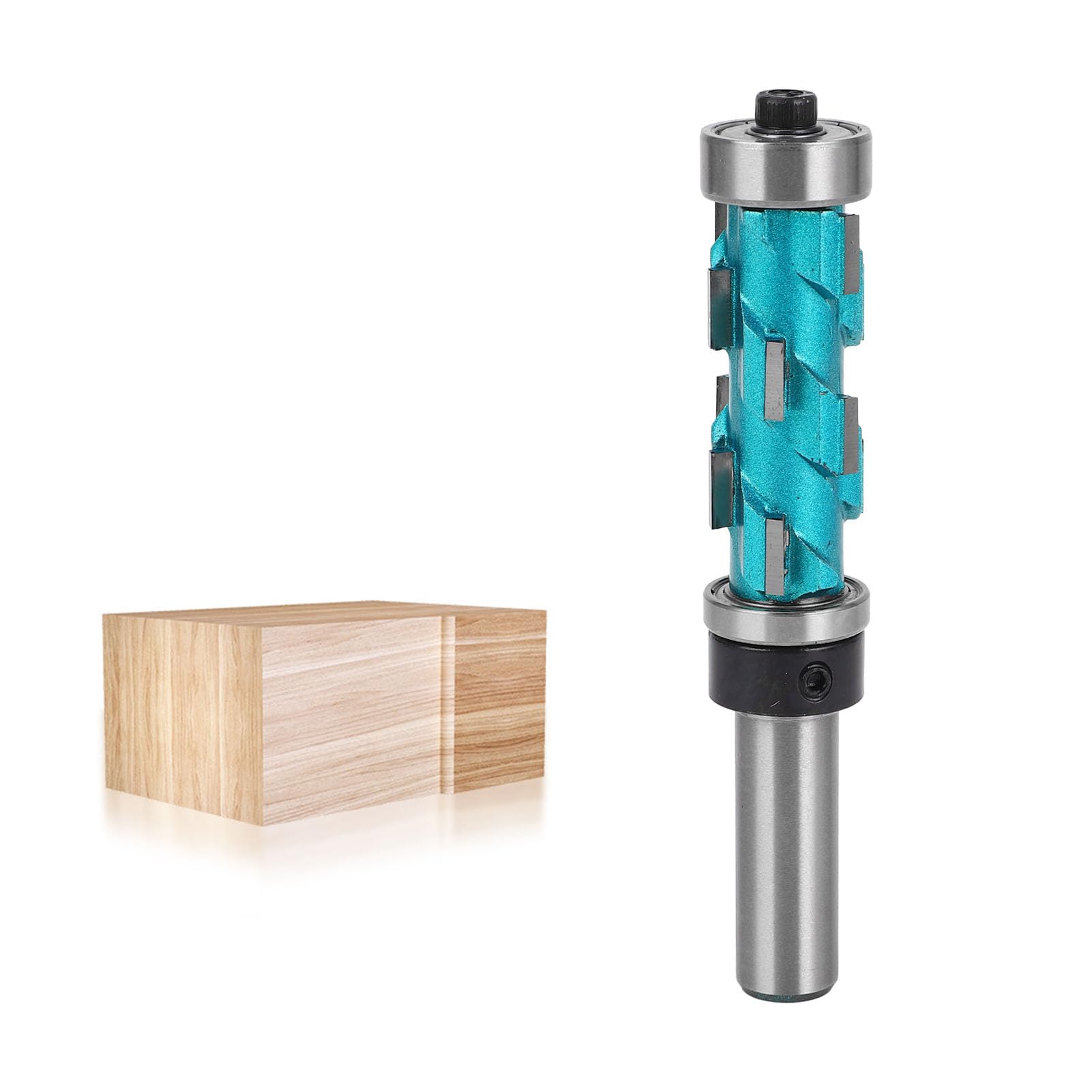Flush Trint Routeter Bit 1/2 calowy materiał węgla z węglikiem podwójnym łożyskiem spiralny trymer do obróbki drewna Projekty 43 mm długość cięcia 19 mm średnica cięcia