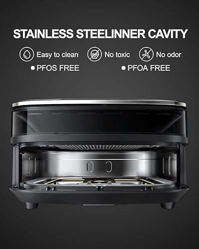 Miniatura 8 de 6 QT Large Air Fryer, Fits a 12" Pizza, Dual Heating Technology,11-IN-1, 450F Air Fryer with Window and Light, Smart Digital Wide Fryer with Basket,