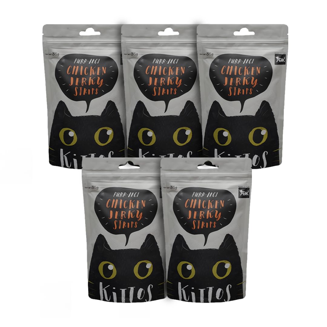 Kittos Cat Treats, Chicken Jerky Strips - Protein Rich, Low Fat Reward & Training Treat, Highly Digestible Healthy Snacks, Multipack – 35 g Each (Pack of 5) (B0BZJ1Y1N8) Amazon Price History, Amazon Price Tracker