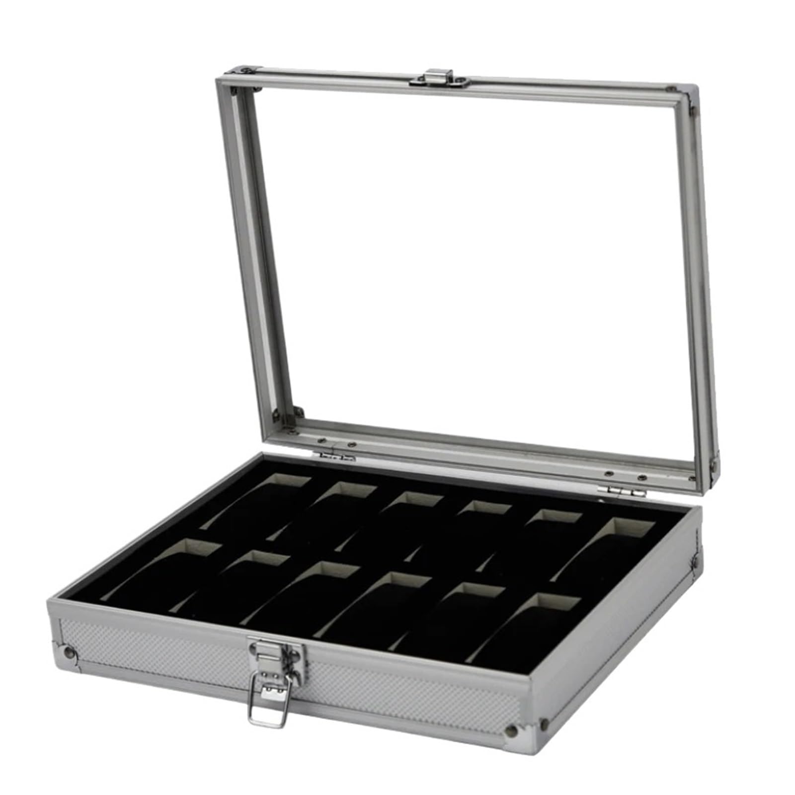 GHHZML Watch Box Watch Box 6/12/24 Girds Aluminum Alloy Product Pattern Storage Clock Collection Display Boxes