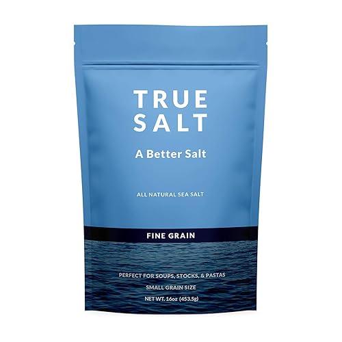True Salt Sal de grano fino sal marina gourmet natural perfecta para ceto barbacoas asar pasta salsas sopas hornear frotar filete pollo verduras