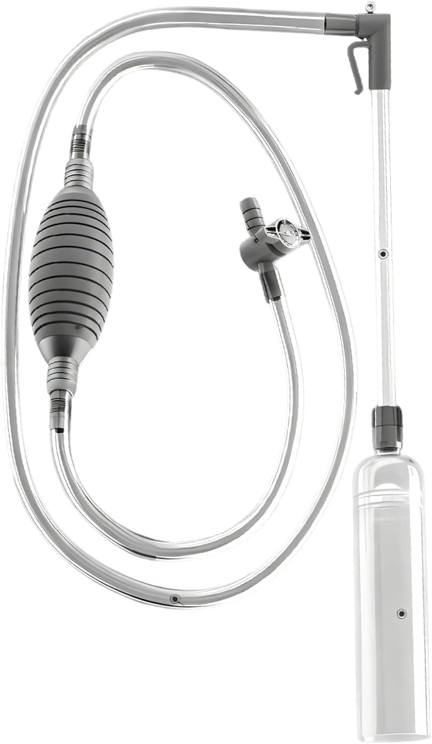 3.0M Aquarium Water Changer and Gravel Cleaner, Extendable Siphon with Duckbill Suction, Flow Regulator, Filter Screen for Fish Tank Cleaning
