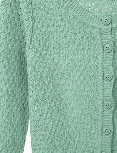 Women's Button Down 3/4 Sleeve Crew Neck Cotton Knit Cropped Cardigan Sweater Aqua 2X