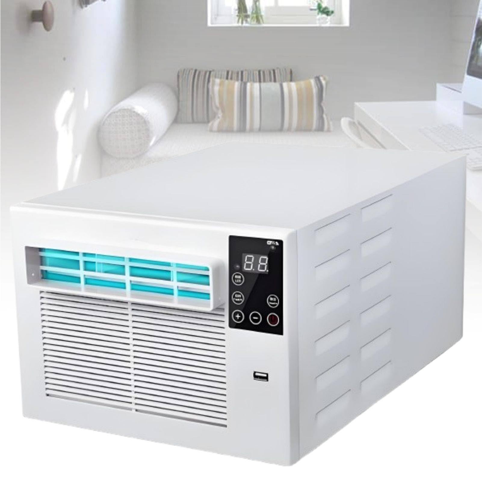 MhWrughts Personal Portable Air Conditioner, Compact 550W Mini AC, 1881 BTU Cooling and Dehumidifier with Remote Control, for Bedroom, Guard Booth, Workshop and Dormitory