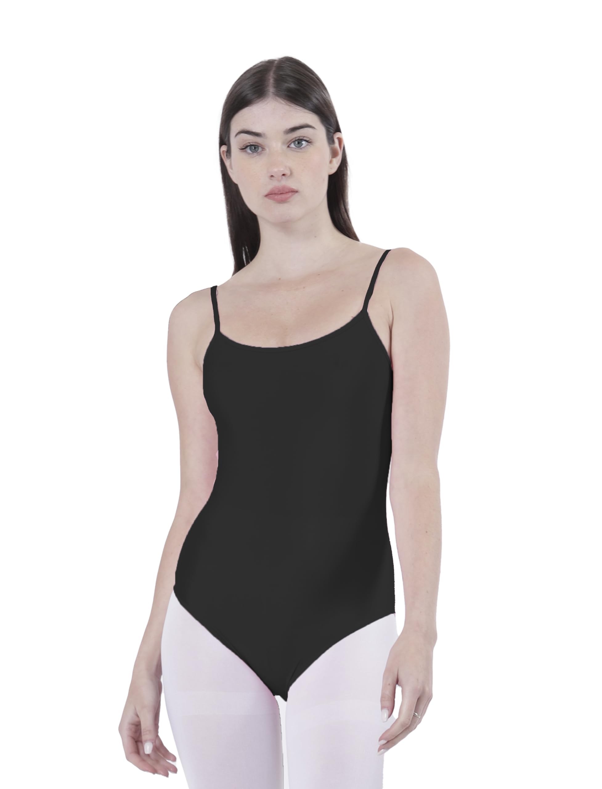 Body Body da danza balletto ginnastica donna bretelle senza maniche con scollo rotondo e copri schiena, body non trasparente aderente per danza ginnastica ritmica