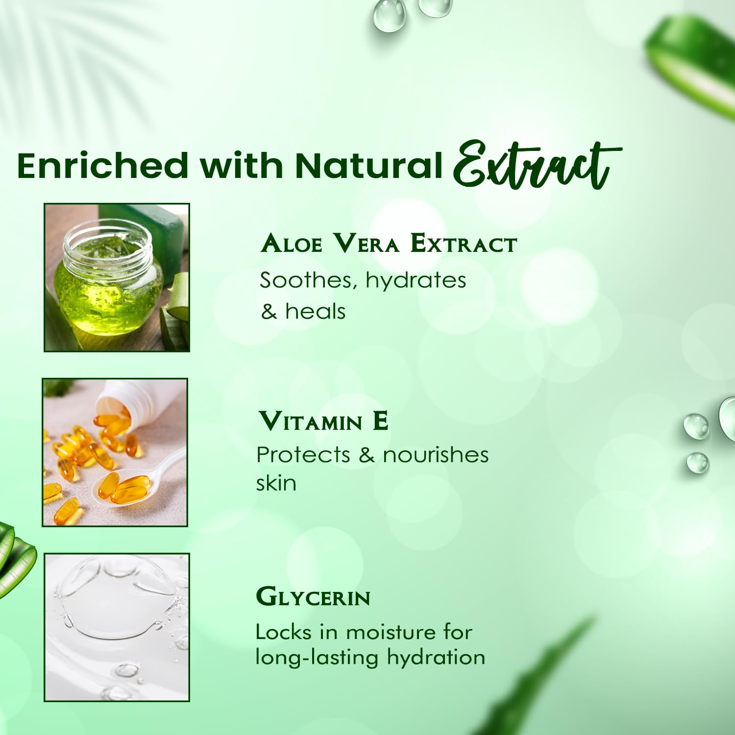 Nutriglow Aloe Vera Gel Great for Face Hair, Acne, Sunburn, Bug Bites, Rashes, Glowing and Radiant Skin - Image 3