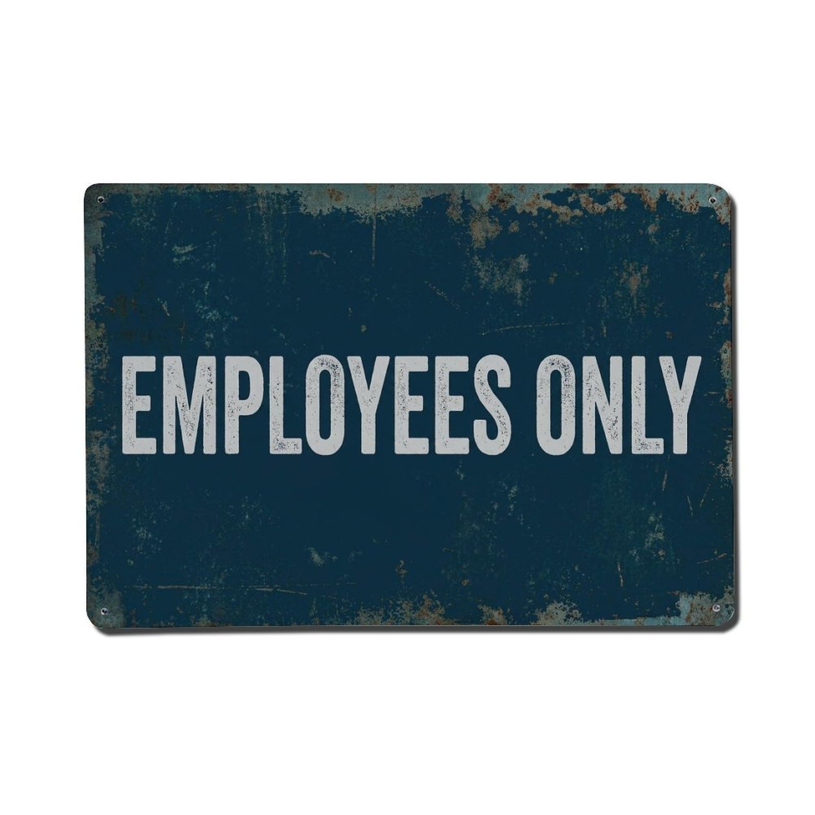 Vintage Employees Only Metal Tin Sign