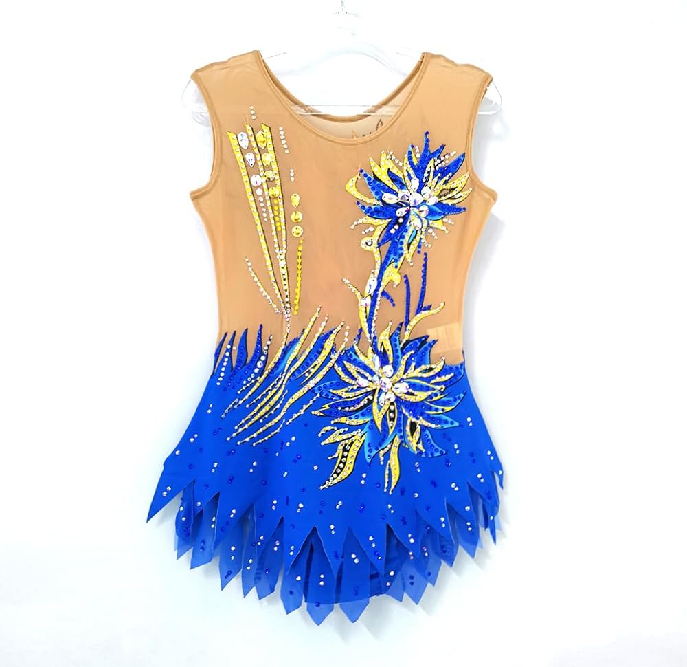 Blue Artistic Gymnastics Clothing for Girls Competition Ready Outfit for Young Gymnasts