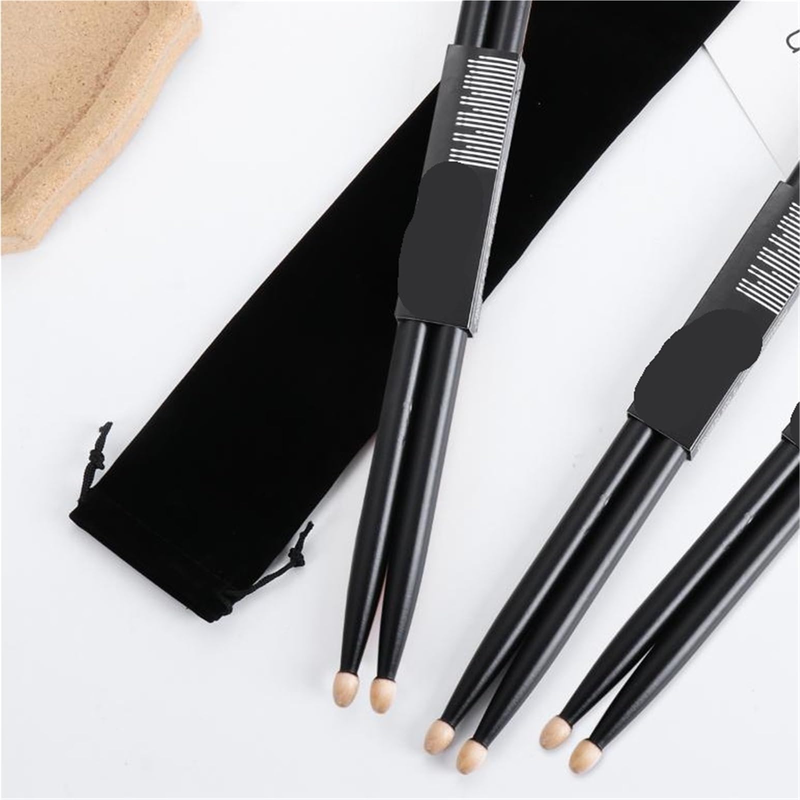 Trommelstöcke 2 Paar Holz Schwarz 5A Drumsticks Klassische Ahornholz Teardrop Kopf Drumsticks Musikinstrumente Zubehör(Black)