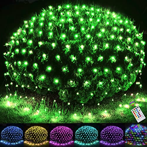 Oycbuzo 14.8Ft X 5Ft Christmas Net Lights, 240Led Color Changing Outdoor Christmas Mesh String Lights Multicolor Green Blue Waterproof Connectable For Xmas Tree Bushes St Patricks Day Party Decor #TOP13