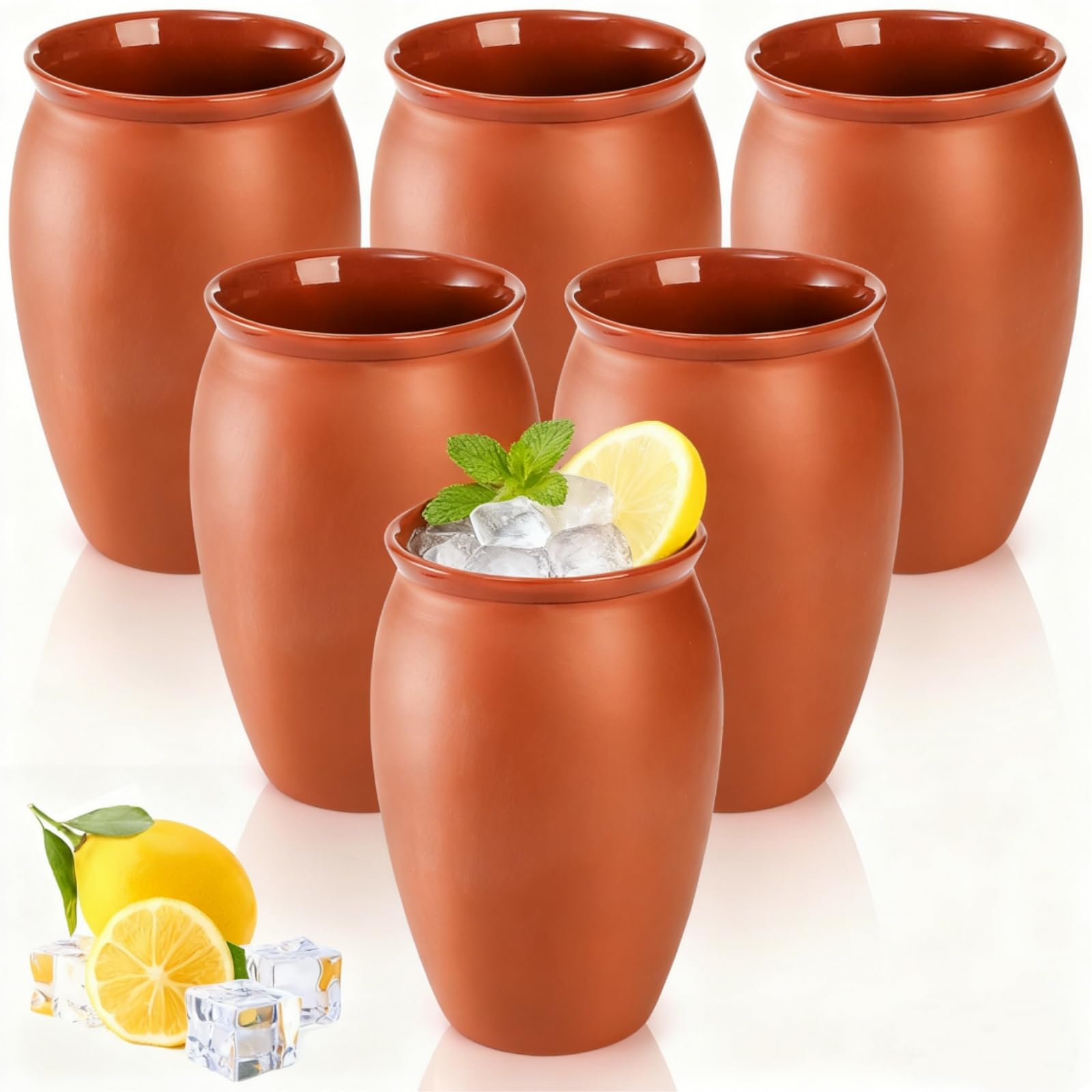 Covzoe Ton-Trinkbecher, 340 ml, 6 Stück