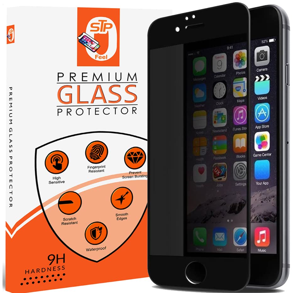 Image of Premium Privacy Tempered Glass Screen Protector For iPhone 6+ / 7+ / 8+ with Edge to Edge Coverage and Easy Installation kit