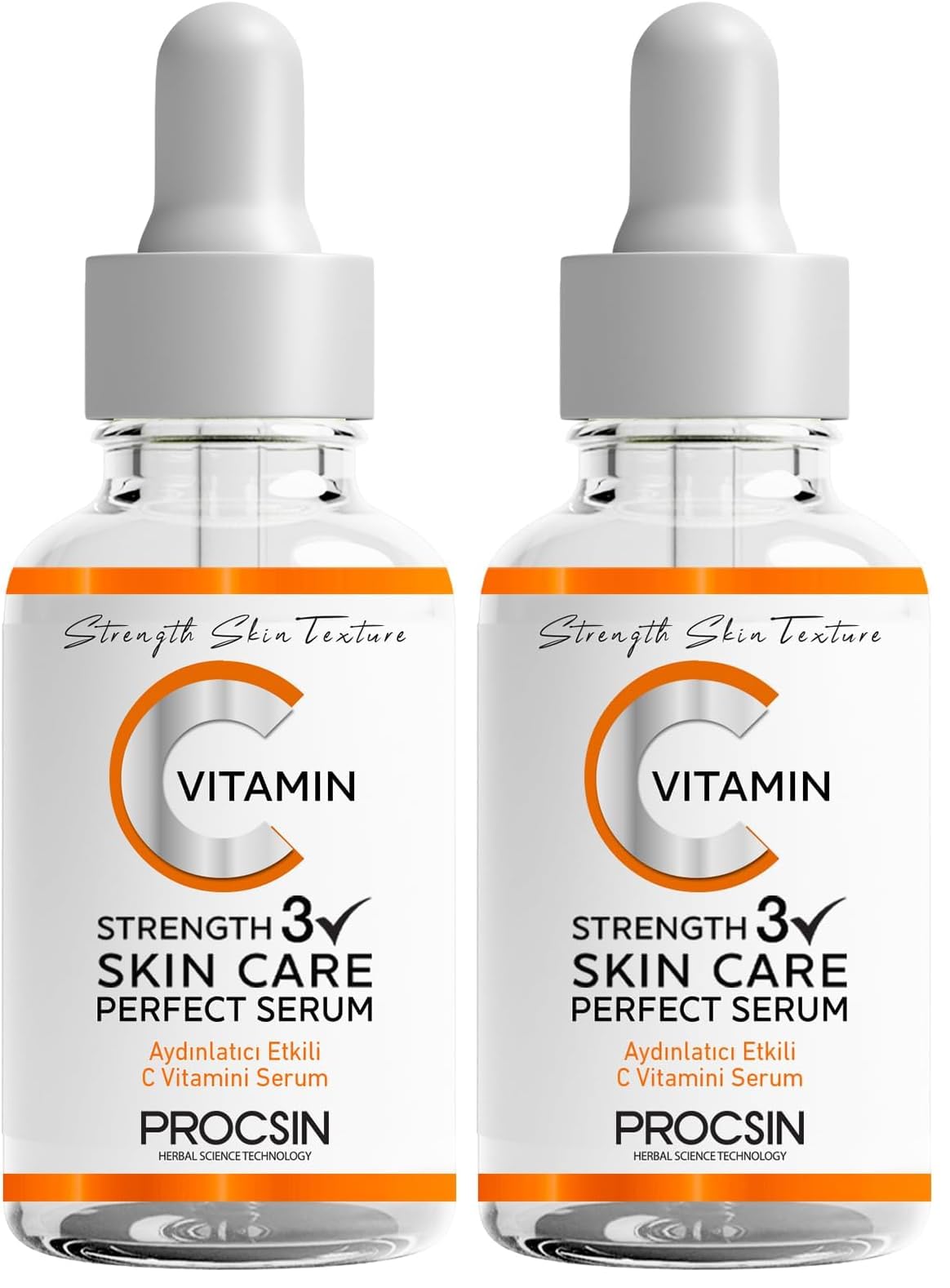 PROCSIN C Vitamini Serumu, Aydınlatıcı & Leke Karşıtı, Cilt Tonu Eşitleyici & Nemlendirici, Antioksidan Koruma & Canlandırıcı Bakım, 20 ML (2 paketi)