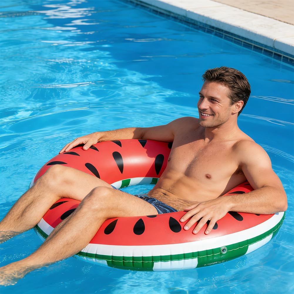 Galleggiante Piscina Anguria Cerchio, Anello di Nuoto Adulti, Graziosa Piscina Gonfiabile Galleggiante per Feste in Piscina per Spiaggia Nuoto Festa Estiva
