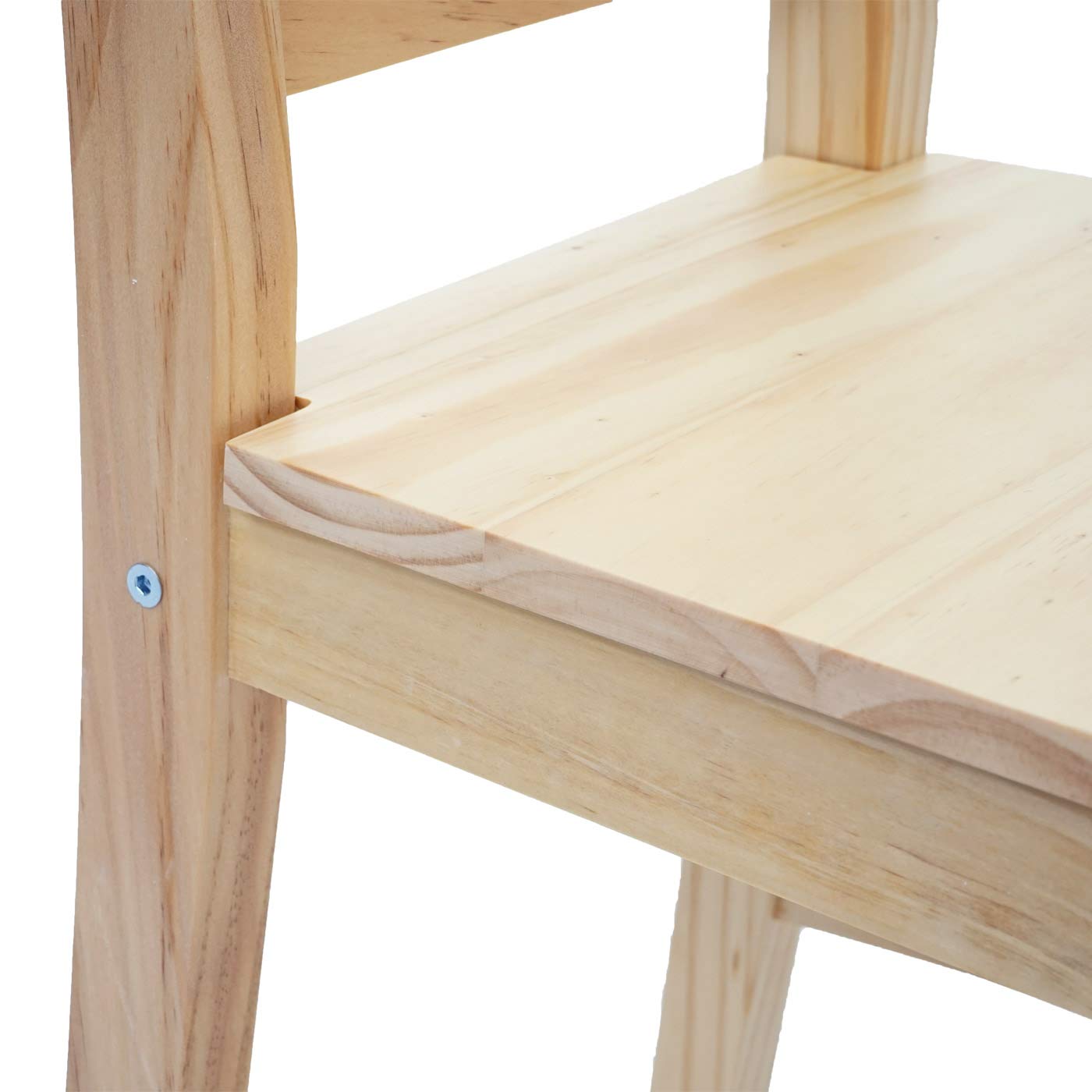 Mendler Juego de 2 sillas de comedor HWC-F77, sillas reclinables de cocina, madera maciza de pino barnizada