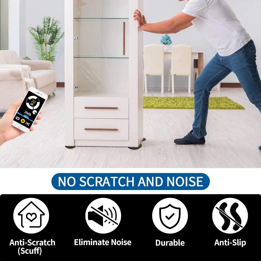 Furniture Sliders 8pcs 3 1/2 inch - Heavy Duty Reusable Round Sliders for Moving Furniture on Carpet, Easily Move Couches/Beds/Armoires