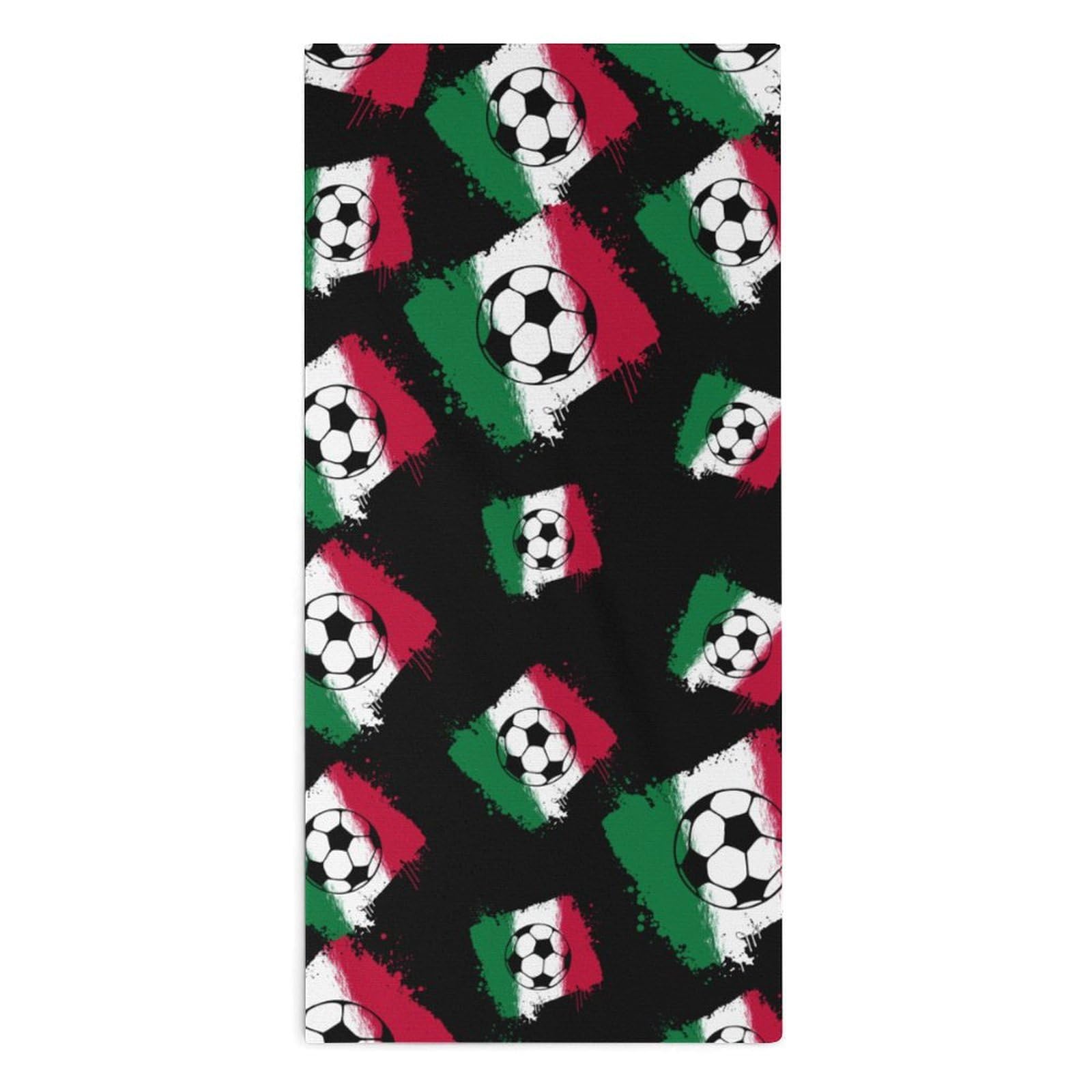 TXFBTRFSA Italian Flag Soccers Football Hand Towels for Adult Face Towel Bath Beach Swim Accessories