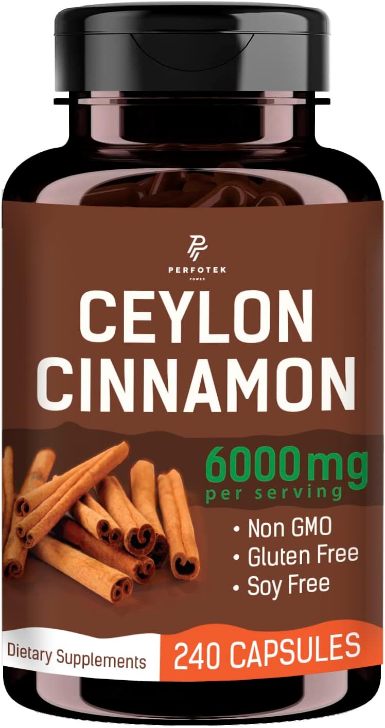 Perfotek Ceylon Cinnamon Capsules 6000 mg, 240 Count