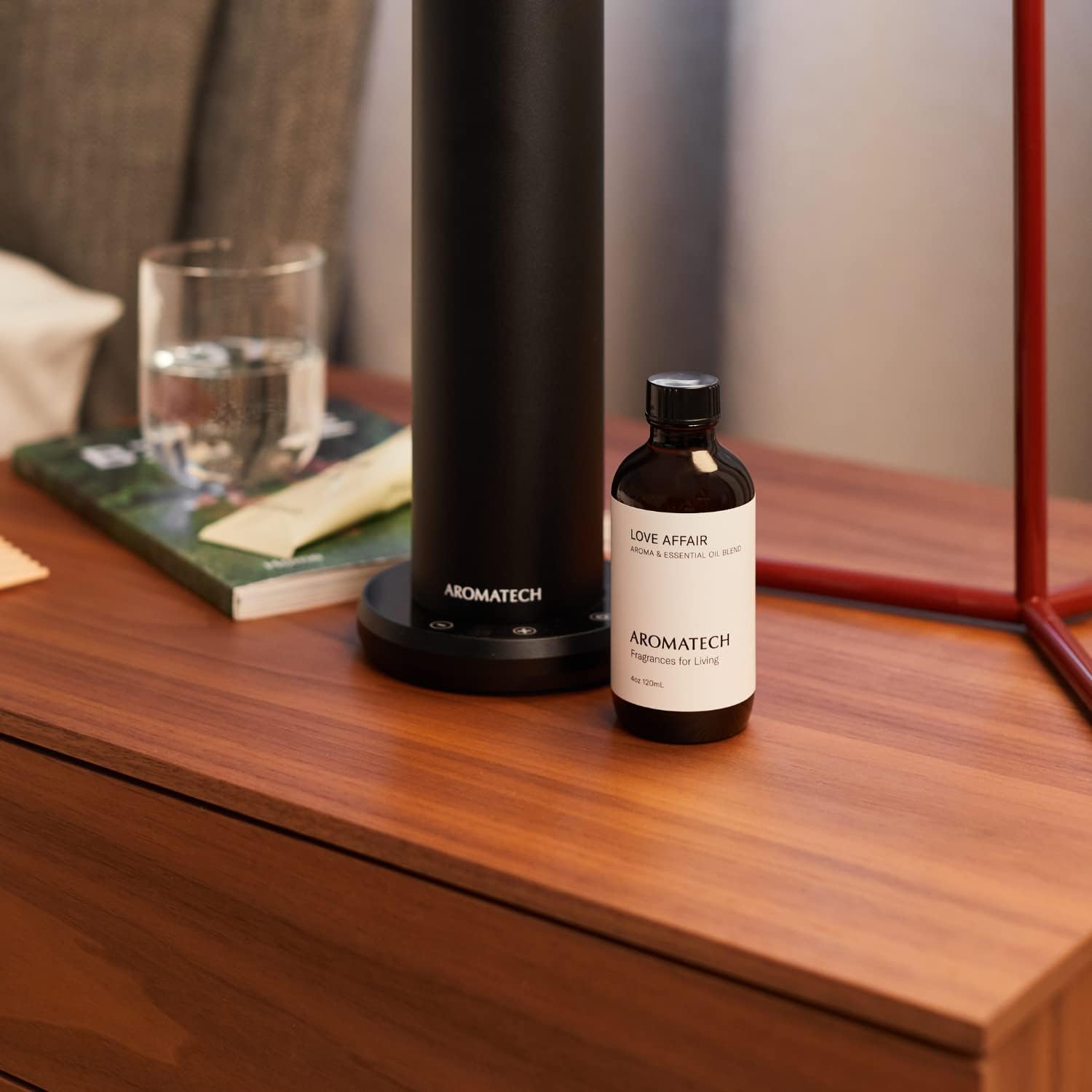 AromaTech Love Affair Aroma Essential Oil Blend: Luxury Hotel Inspired Aromatherapy with Jasmine, Saffron, Cedar & Amber for Ultrasonic Diffusers & Nebulizers (120 mL)