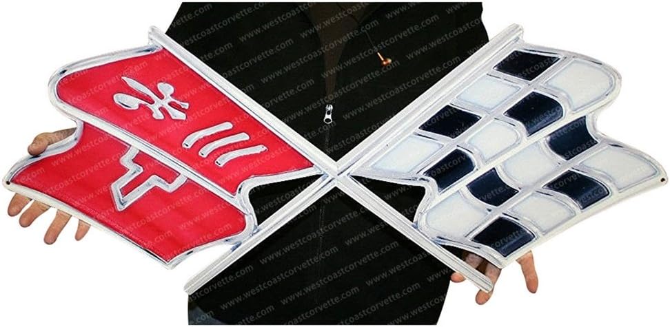 Corvette Flags 1968-1972 Metal Sign Large 32" x 13"