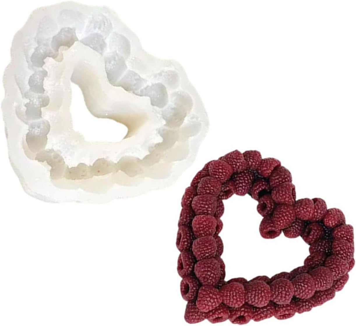 Molde de Silicona de Frambuesa 3D Corazón Realista para Repostería