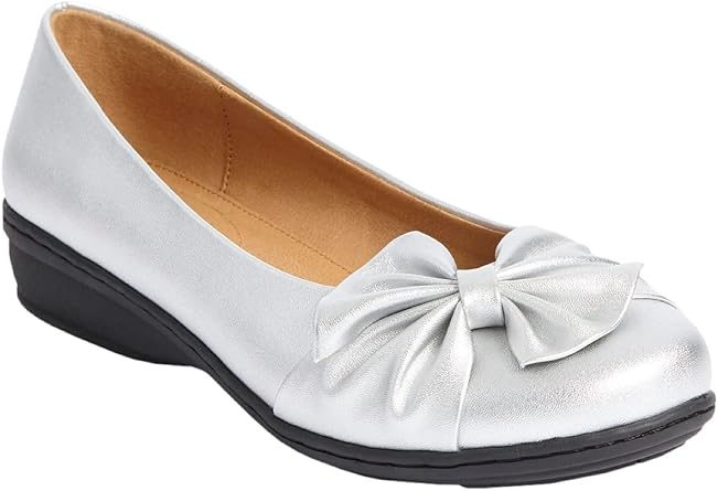 Comfortview Womens Wide Width The Pamela Slip-On Flat