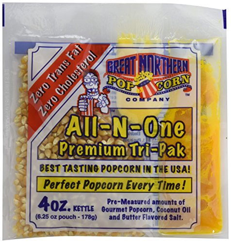 Great Northern Popcorn 4 Ounce Premium Popcorn Portion Packs, Case of 24