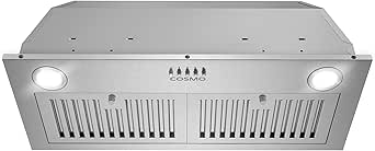 COSMO COS-30IRHP 30-Inch Lumin Collection Ducted Insert Range Hood, Stainless Steel
